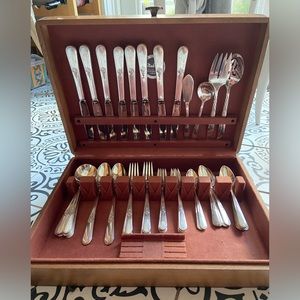Vintage 1940's Holmes and Edwards Inlaid Silverplate Flatware Youth Pattern